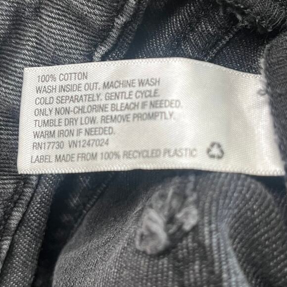 Wild Fable Black Distressed Denim Shorts Size 8 | Highest Rise Cheeky Raw Hem - Picture 6 of 7